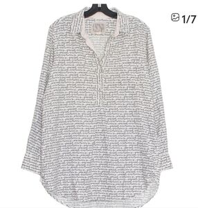 Victorias Secret Womens Sleep Dress Boho Minimalist Popover Spell Out Medium KC